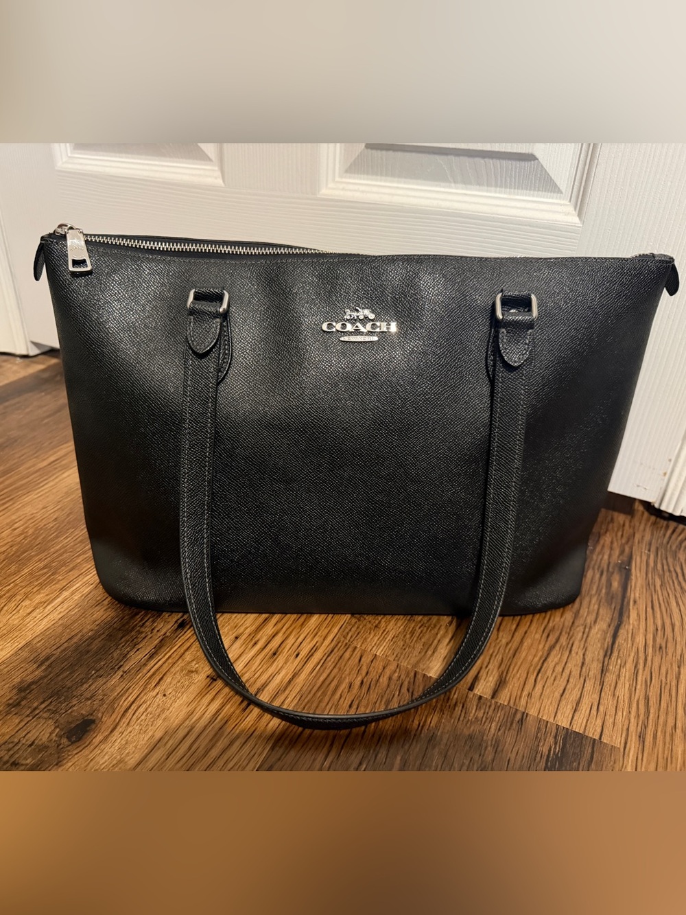 Coach Black Pebbled Leather Large Gallery Tote